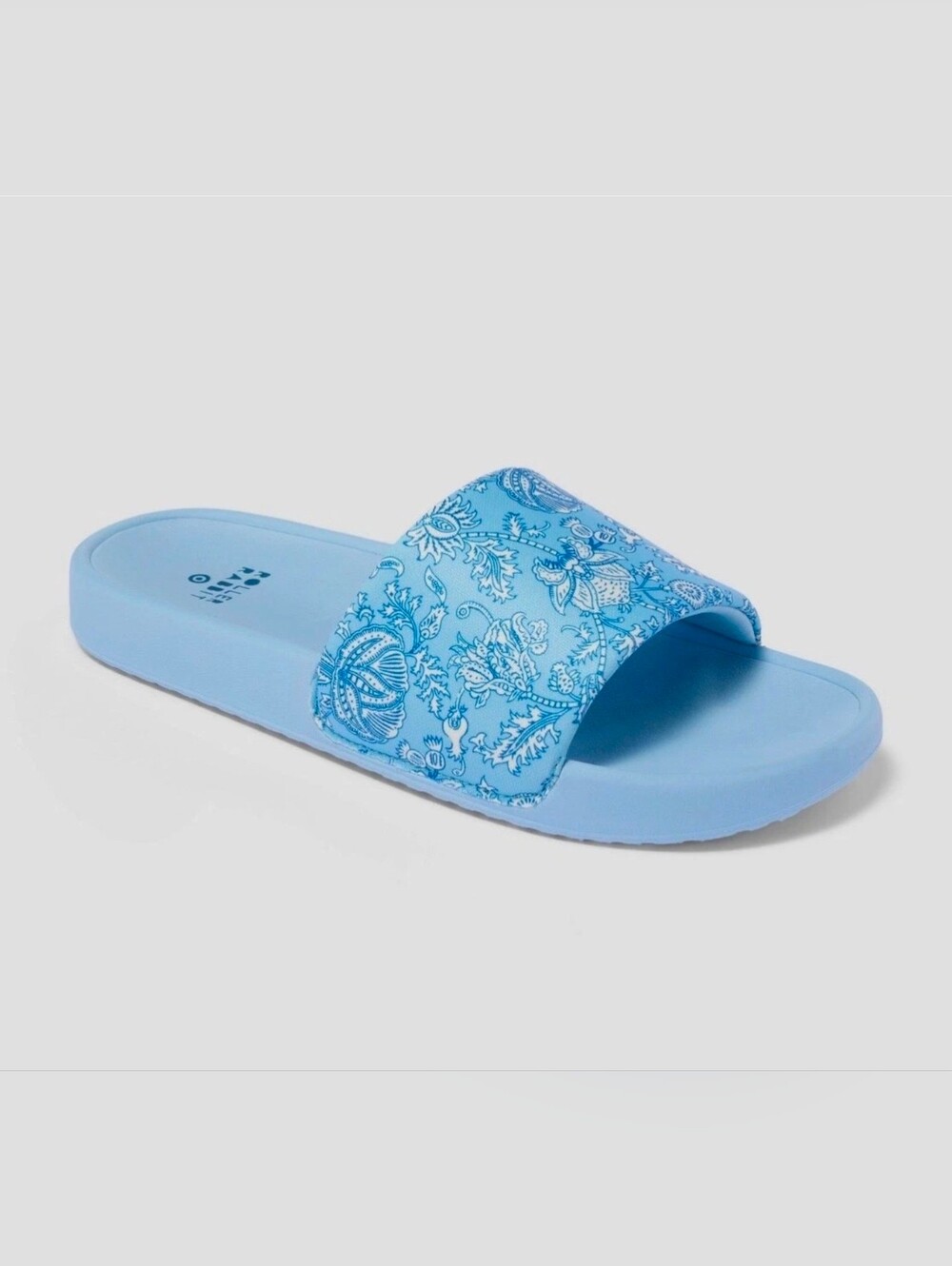 Roller Rabbit x Target Adult Size 9-10 Blue Floral Vines Slide Sandals